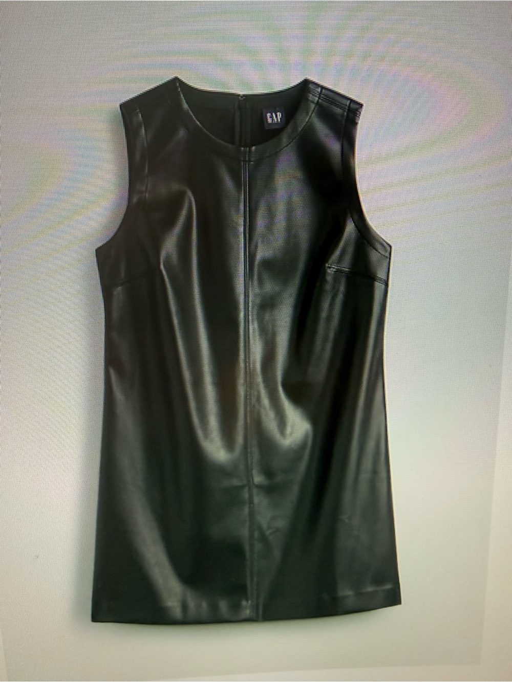 GAP Black Vegan Leather Mini Dress